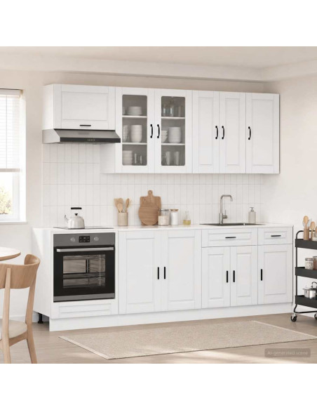 Unità Cucina PORTO 8 pcs Bianco Lucido Legno ingegnerizzato
