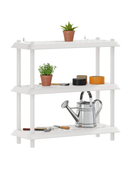 Unità di scaffalatura 3 livelli 100 x 40 x 96 cm PP Bianco