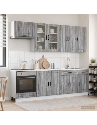 Unità Cucina PORTO 8 pcs Sonoma grigio Legno ingegnerizzato