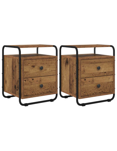 Armadio da Notte 2 pz Legno antico Legno ingegnerizzato