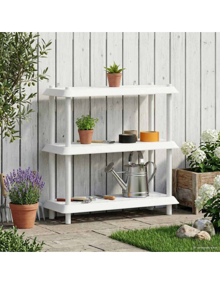 Unità di scaffalatura 3 livelli 100 x 40 x 96 cm PP Bianco