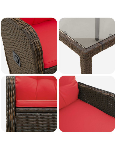 Set da pranzo per esterni 5 pcs polyrattan