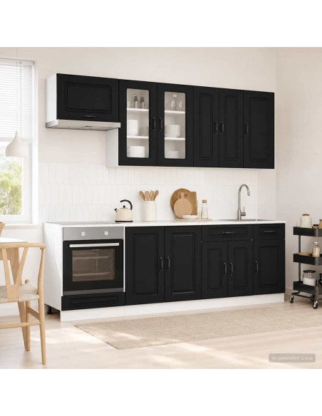 Unità Cucina KALMAR 8 pcs Nero Legno ingegnerizzato