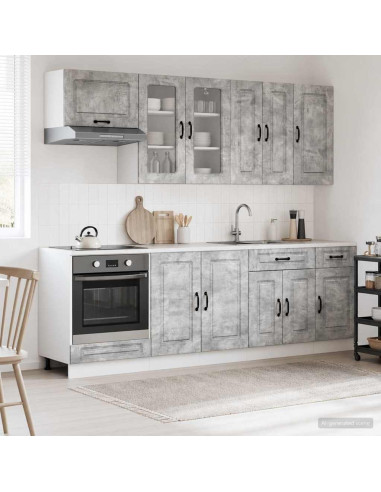 Unità Cucina KALMAR 8 pcs Grigio Cemento Legno ingegnerizzato