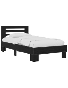 Struttura letto con testata Rovere Nero 80 x 200 cm