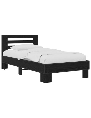 Struttura letto con testata Rovere Nero 80 x 200 cm