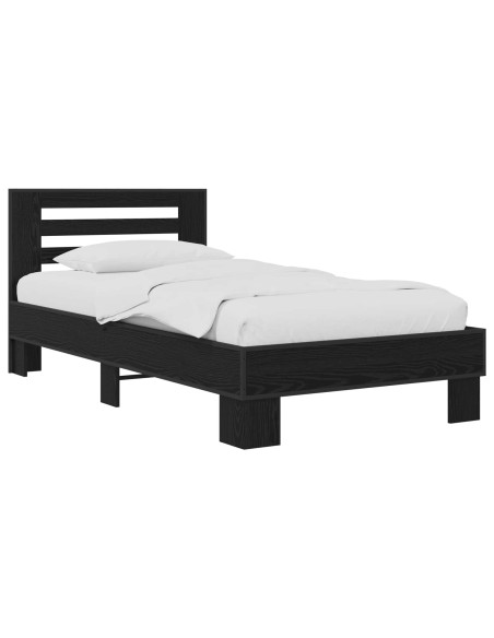 Struttura letto con testata Rovere Nero 80 x 200 cm