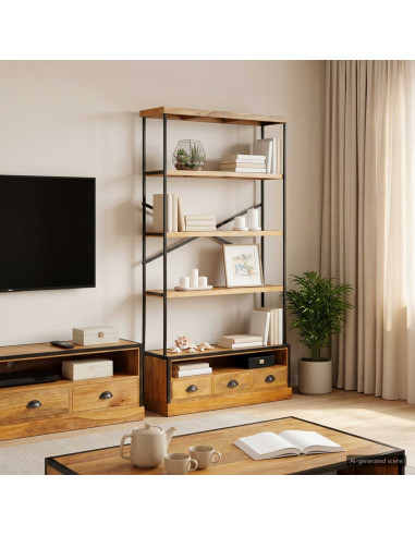 Scaffale a 5 ripiani Naturale 100 x 30 x 180 cm