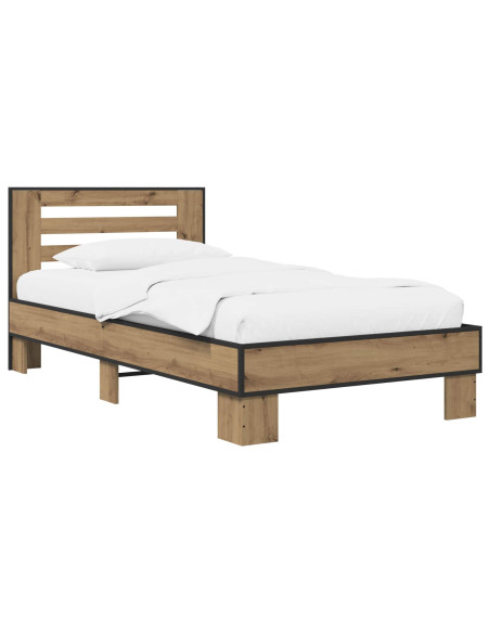 Struttura letto con testata Rovere Artigianale 80 x 200 cm