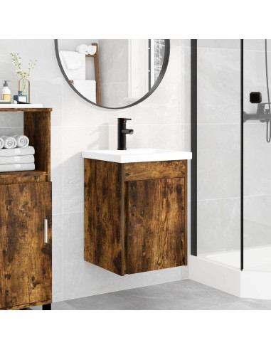Mobile bagno con rubinetto Rovere Fumo 42 x 40 x 74,5 cm