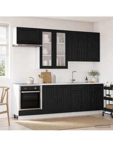 Unità Cucina LUCCA 8 pcs Nero Legno ingegnerizzato
