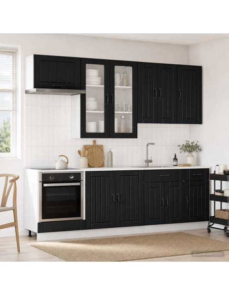 Unità Cucina LUCCA 8 pcs Nero Legno ingegnerizzato