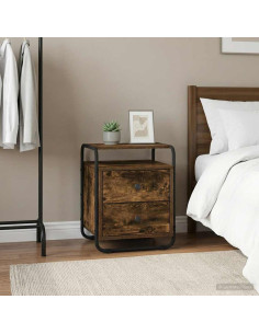 Armadio da Notte Rovere Fumo Legno ingegnerizzato
