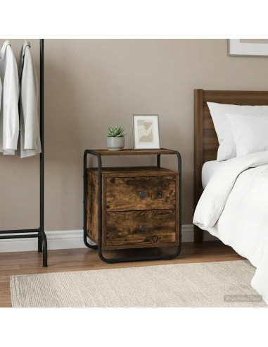 Armadio da Notte Rovere Fumo Legno ingegnerizzato