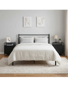 Armadio da Notte 2 pz Rovere Nero Legno ingegnerizzato