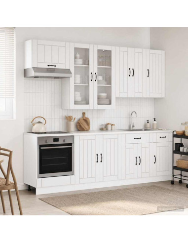 Unità Cucina LUCCA 8 pcs Bianco Lucido Legno ingegnerizzato