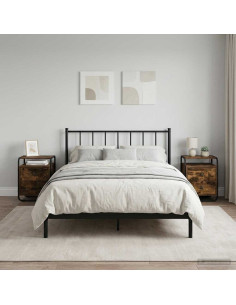 Armadio da Notte 2 pz Rovere Fumo Legno ingegnerizzato