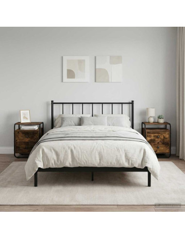 Armadio da Notte 2 pz Rovere Fumo Legno ingegnerizzato