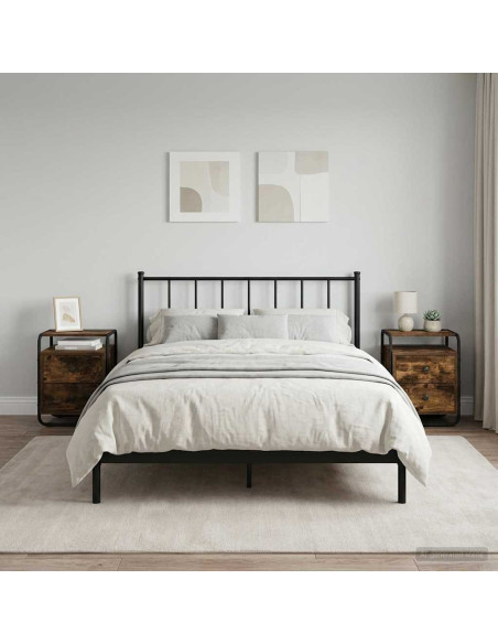 Armadio da Notte 2 pz Rovere Fumo Legno ingegnerizzato