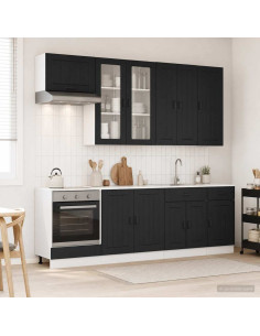 Unità Cucina LUCCA 8 pcs Nero Legno ingegnerizzato