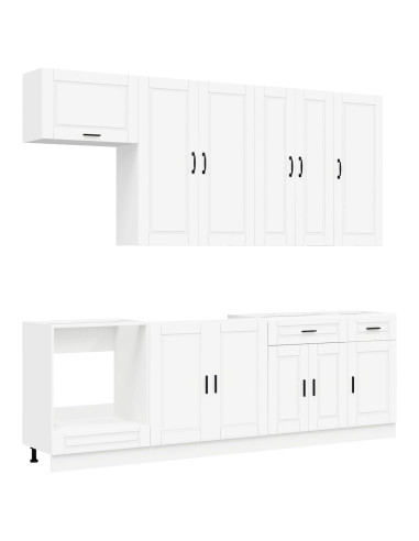 Unità Cucina PORTO 8 pcs Bianco Legno ingegnerizzato