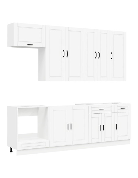 Unità Cucina PORTO 8 pcs Bianco Legno ingegnerizzato