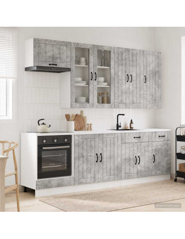 Unità Cucina LUCCA 8 pcs Grigio Cemento Legno ingegnerizzato