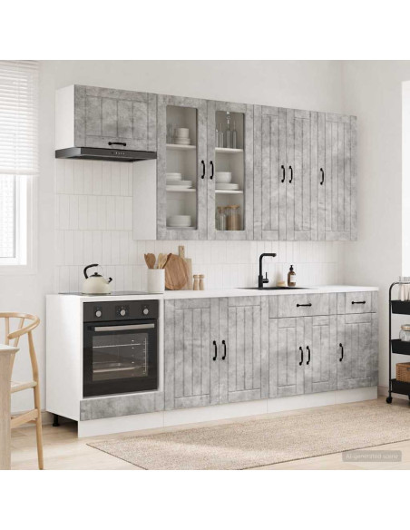 Unità Cucina LUCCA 8 pcs Grigio Cemento Legno ingegnerizzato