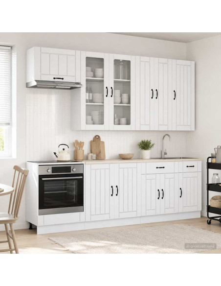 Unità Cucina LUCCA 8 pcs Bianco Lucido Legno ingegnerizzato