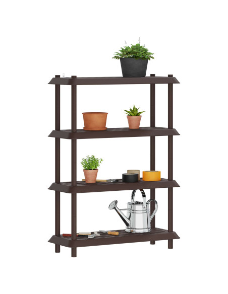 Unità di scaffalatura 4 livelli 100 x 40 x 136,5 cm PP Marrone