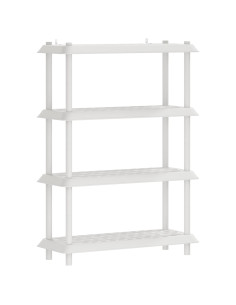 Unità di scaffalatura 4 livelli 100 x 40 x 136,5 cm PP Bianco 2