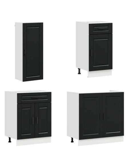 Unità Cucina PORTO 8 pcs Nero Legno ingegnerizzato