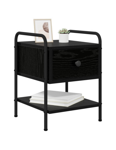Armadio da Notte 2 pz Rovere Nero 35 x 36,5 x 47 cm