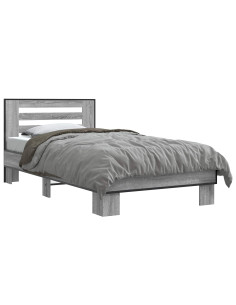 Struttura letto con testata Sonoma grigio 80 x 200 cm 2