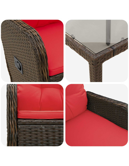 Set da pranzo per esterni 7 pcs polyrattan