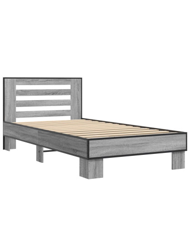 Struttura letto con testata Sonoma grigio 80 x 200 cm