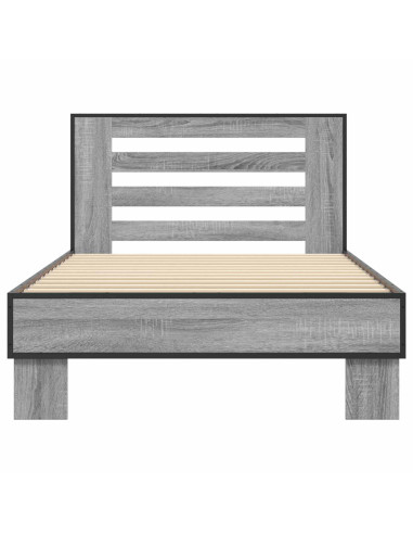 Struttura letto con testata Sonoma grigio 80 x 200 cm