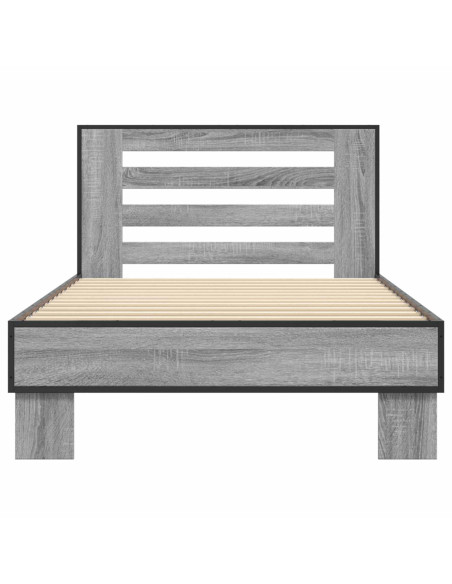 Struttura letto con testata Sonoma grigio 80 x 200 cm