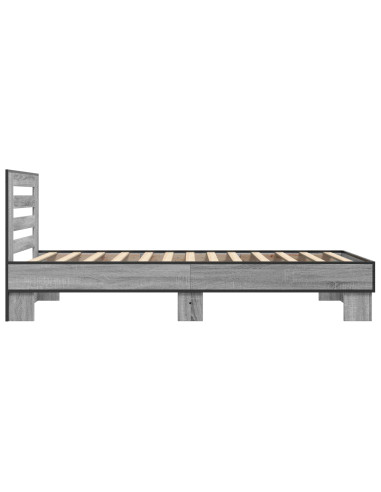 Struttura letto con testata Sonoma grigio 80 x 200 cm