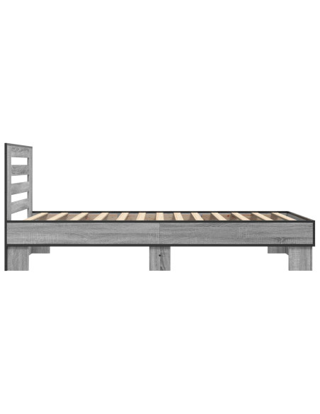 Struttura letto con testata Sonoma grigio 80 x 200 cm