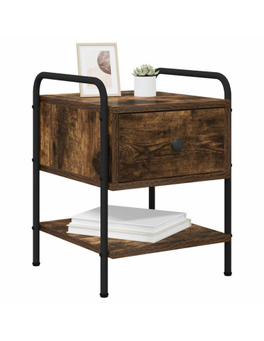 Armadio da Notte 2 pz Rovere Fumo 35 x 36,5 x 47 cm