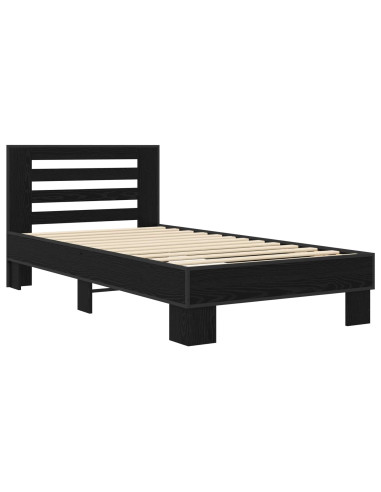 Struttura letto con testata Rovere Nero 80 x 200 cm