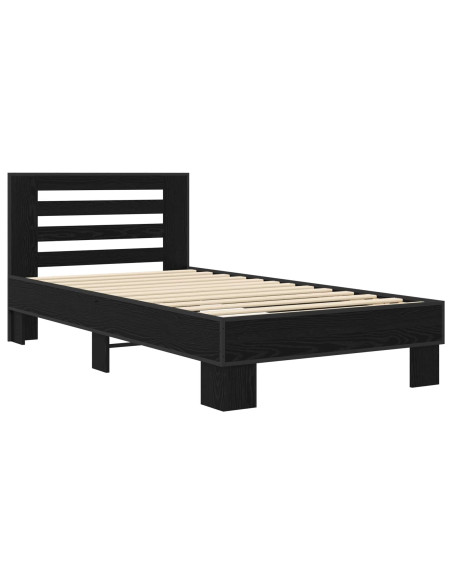 Struttura letto con testata Rovere Nero 80 x 200 cm