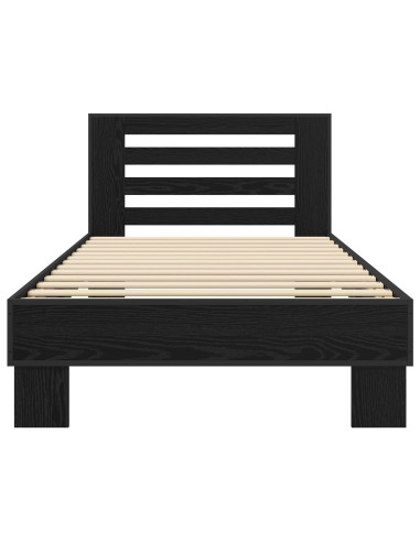 Struttura letto con testata Rovere Nero 80 x 200 cm