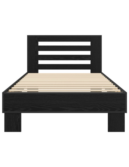 Struttura letto con testata Rovere Nero 80 x 200 cm