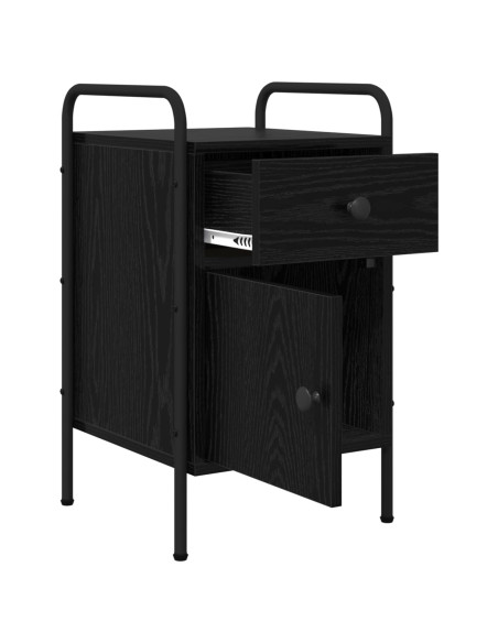 Armadio da Notte 2 pz Rovere Nero 35 x 36,5 x 61 cm