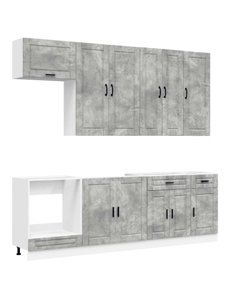Unità Cucina PORTO 8 pcs Grigio Cemento Legno ingegnerizzato