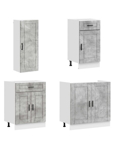 Unità Cucina PORTO 8 pcs Grigio Cemento Legno ingegnerizzato