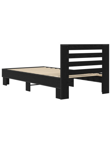 Struttura letto con testata Rovere Nero 80 x 200 cm
