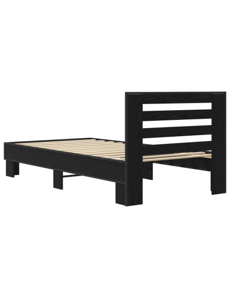 Struttura letto con testata Rovere Nero 80 x 200 cm